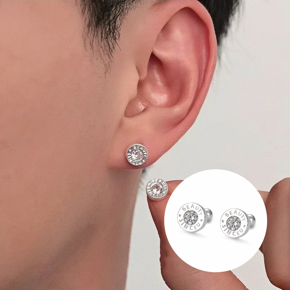 【A&R】S999純銀輕奢華單鑽圓心款轉珠耳環   附馬卡收納盒, , large