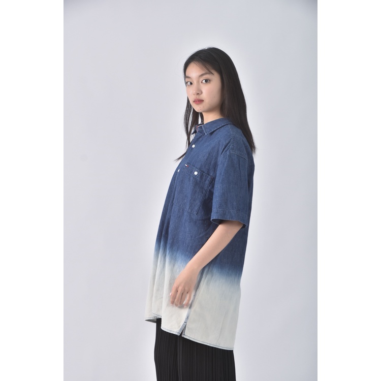 (XL) tommy hilfiger質感丹寧牛仔棉質純棉藍色短袖上衣二手衣, , large
