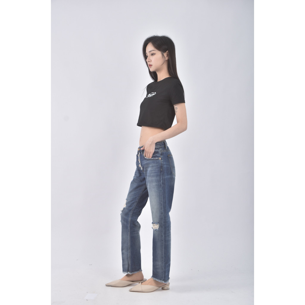 (XL) berenice丹寧牛仔質感棉質藍色長褲二手衣, , large