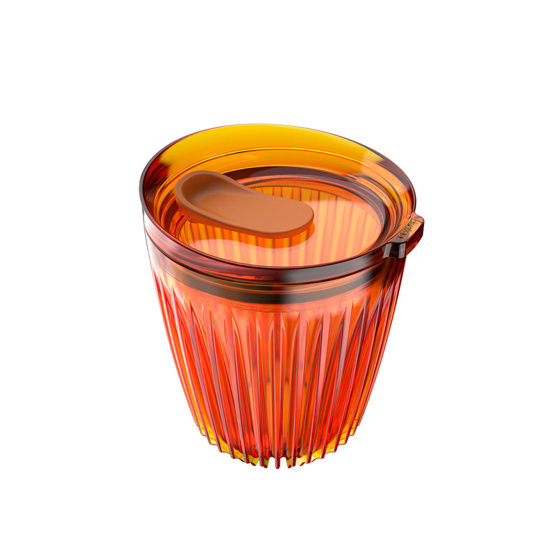 【Huskee】 Reusable Coffee Cup HuskeeRenew Tritan 8oz Amber (w/stopper lid) , , large