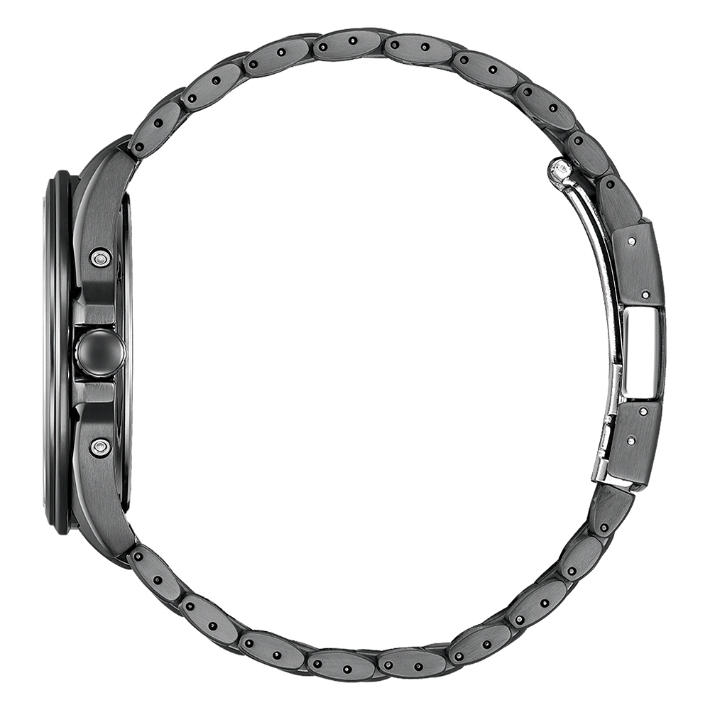 CITIZEN 星辰 限量 光動能電波萬年曆手錶 送禮推薦-酷黑 CB0294-54E, , large