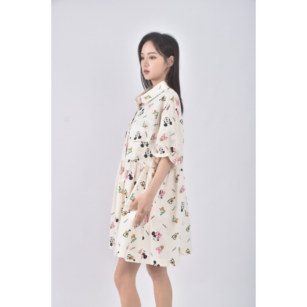 (XL) 質感米奇杏色洋裝二手衣, , large