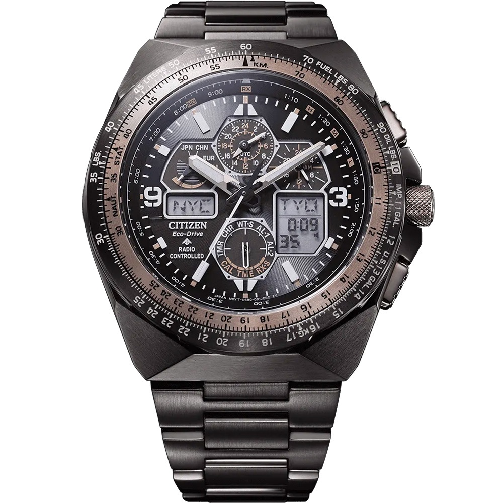CITIZEN 星辰 Promaster 35週年限量航空光動能電波錶手錶 JY8146-54E, , large