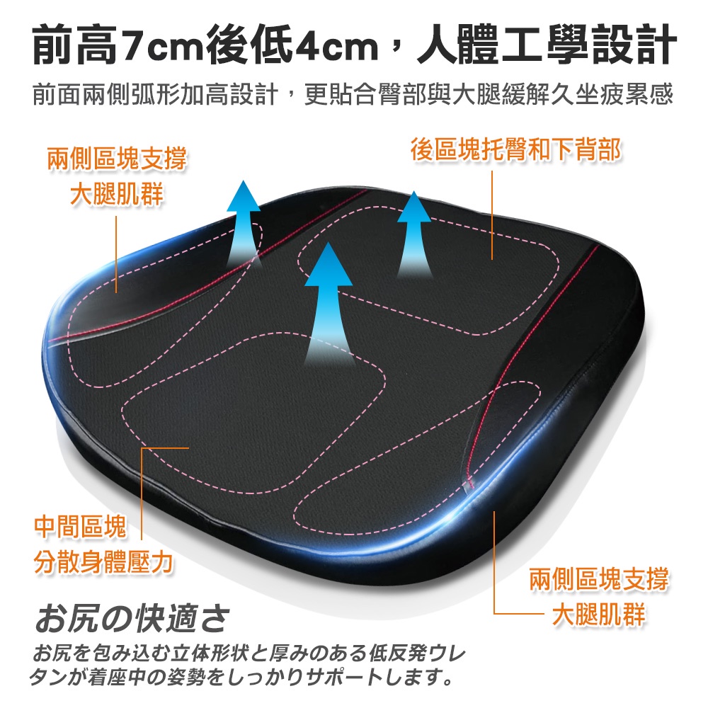 [威力車坊]【BONFORM】5725-43 超彈力柔韌皮革雙拼色系低反發記憶棉坐墊, , large