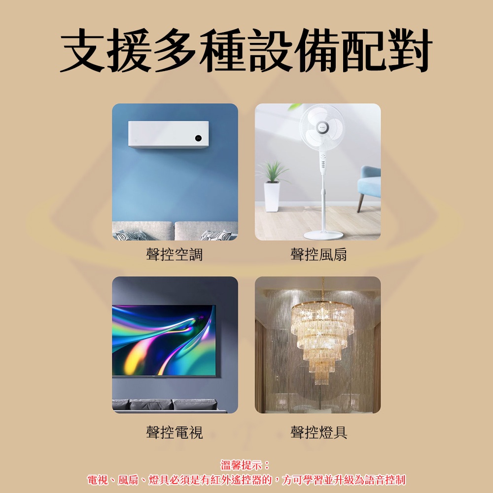 【禾統】聲控空調智慧小夜燈/白色(夜燈 AI智能 通用家電風扇 紅外聲控  空調伴侶 聲控夜燈), , large