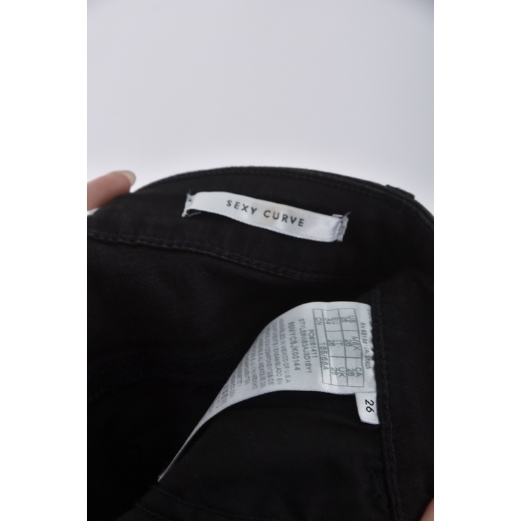 (S) guess緊身黑色長褲二手衣, , large