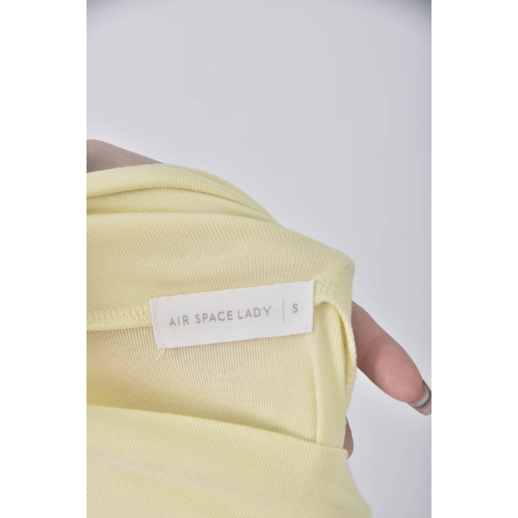 (S) 【粿粿私服】air space lady高領黃色長袖上衣二手衣, , large