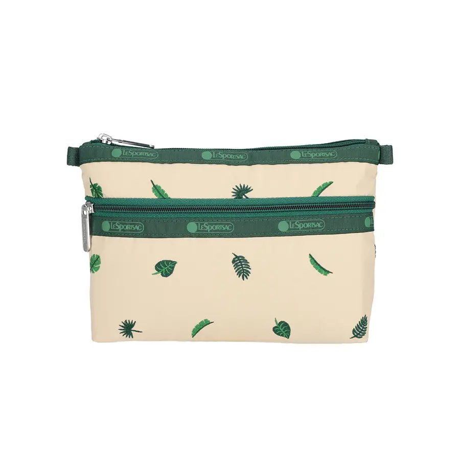 Lesportsac Cosmetic Clutch 雙層拉鍊化妝包 / 綠色慢旅