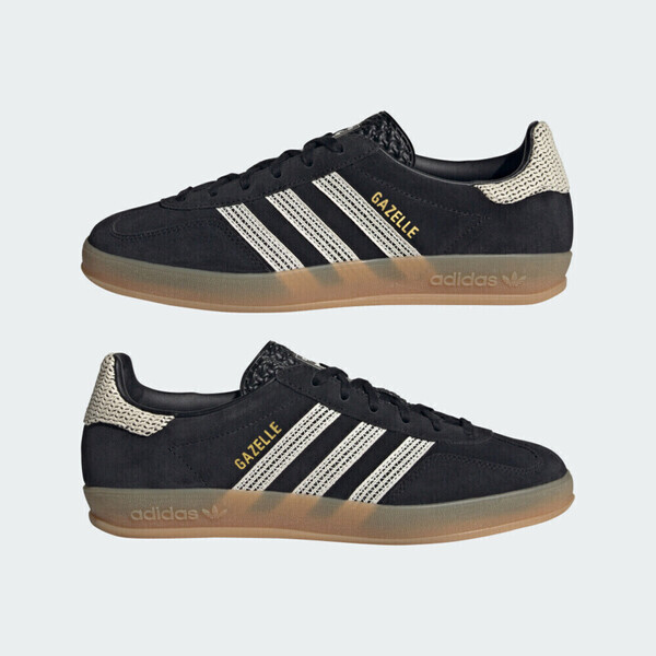 Kixpress-Adidas Gazelle Indoor W 女 運動休閒鞋 德訓鞋 復古 膠底 百搭 黑 米白 [JI2755], , large