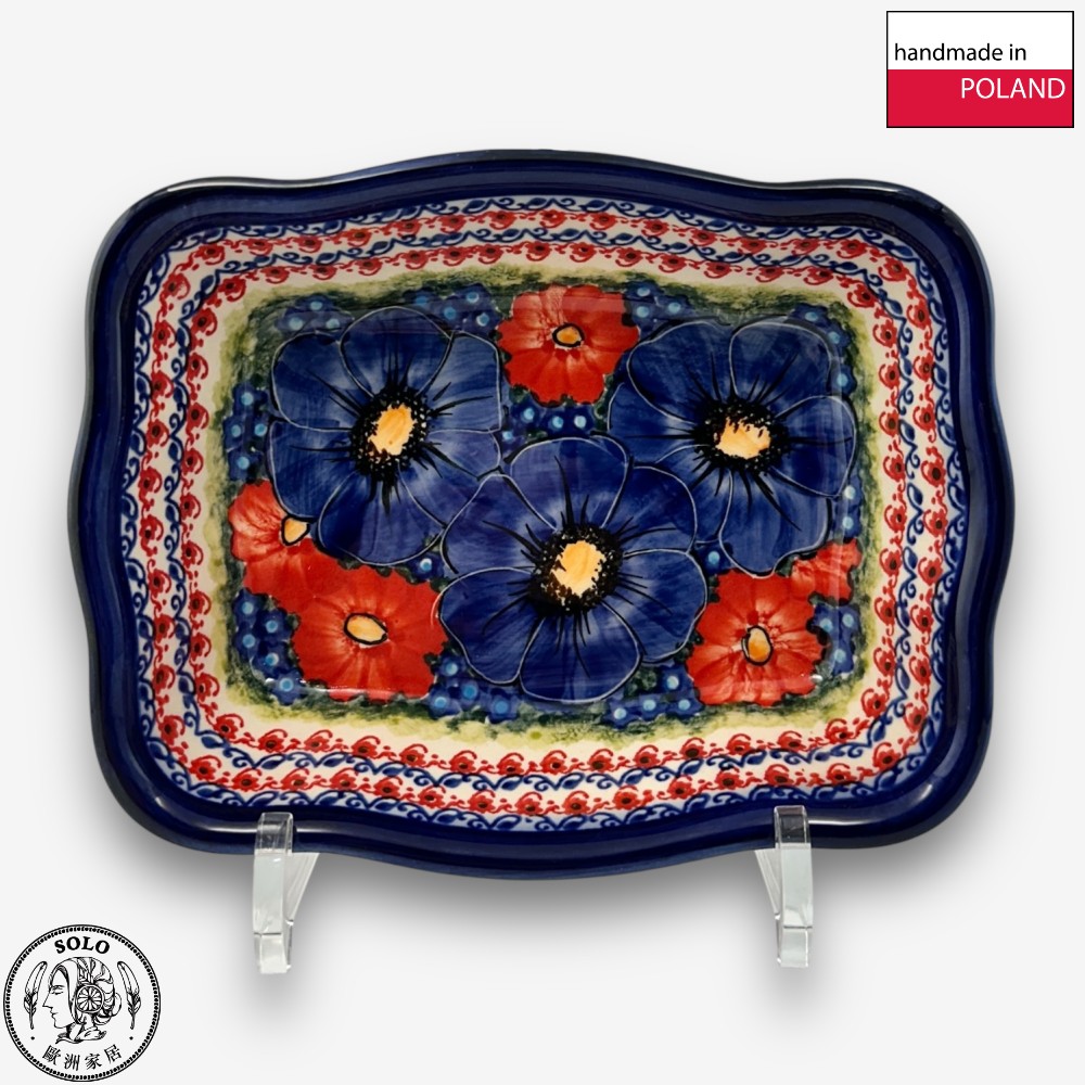 【SOLO歐洲家居】波蘭製 Cerraf 波蘭陶 18.5cm 造型烤盅 烤盤 赤藍芳華系列, , large