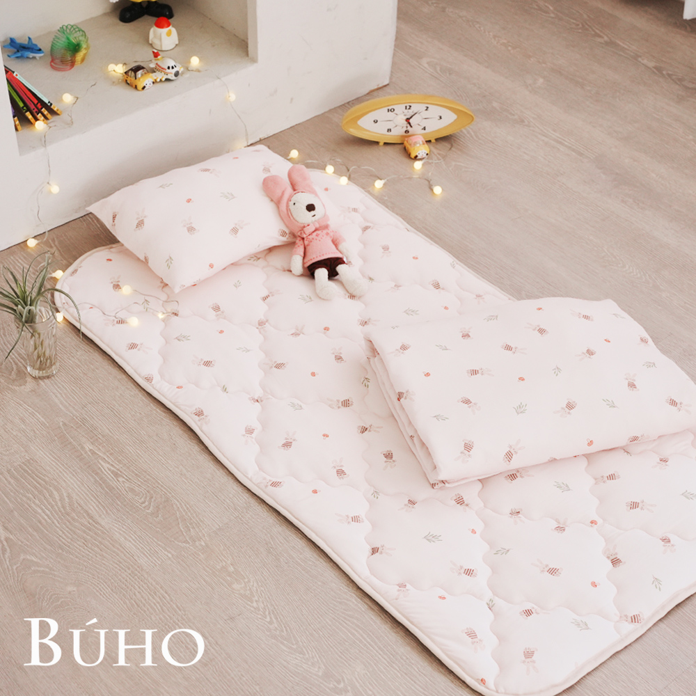 BUHO "Spring Warmth" Ice Yarn Cool Children's Sleeping Pad Three-piece Set (Quilted Sleeping Pad + Cool Quilt + Children's Pillow) SGS Non-toxic x Cool Dual Certification, , large