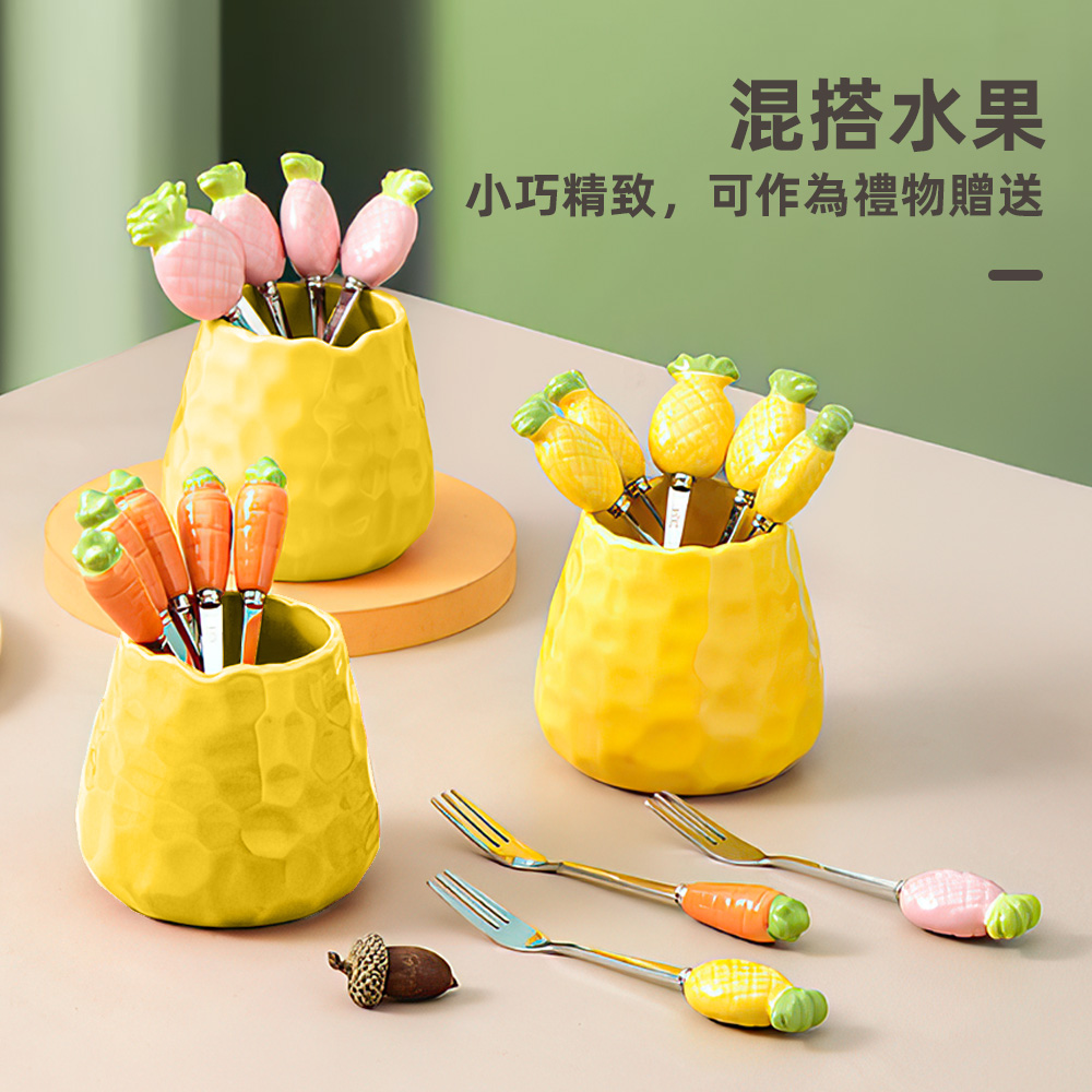 ceramic-fruit-fork-set, , large