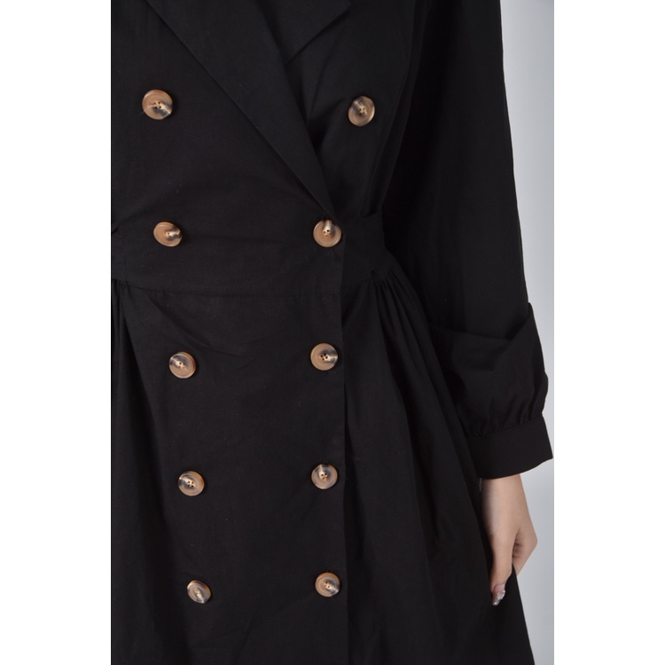 (M) cereal排扣黑色洋裝二手衣, , large