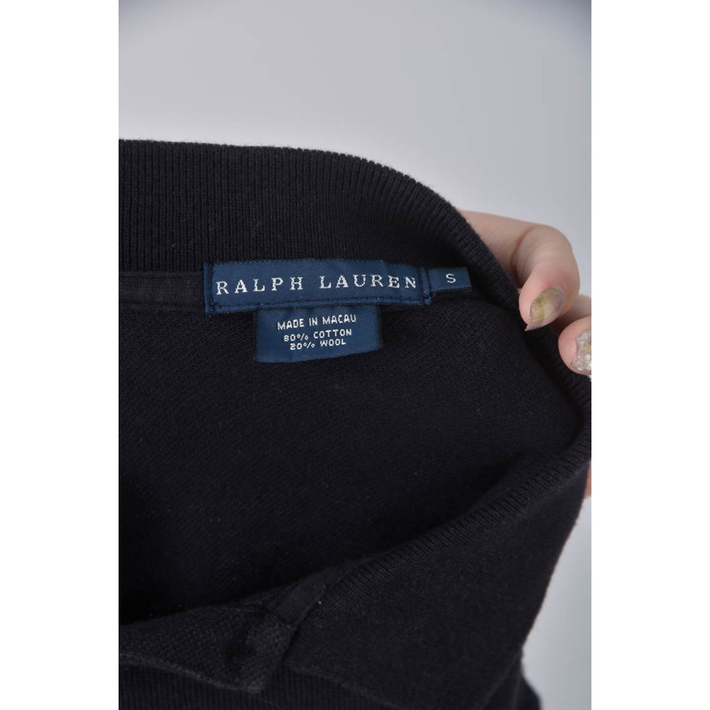 (S) ralph lauren排扣藍色長袖上衣二手衣, , large