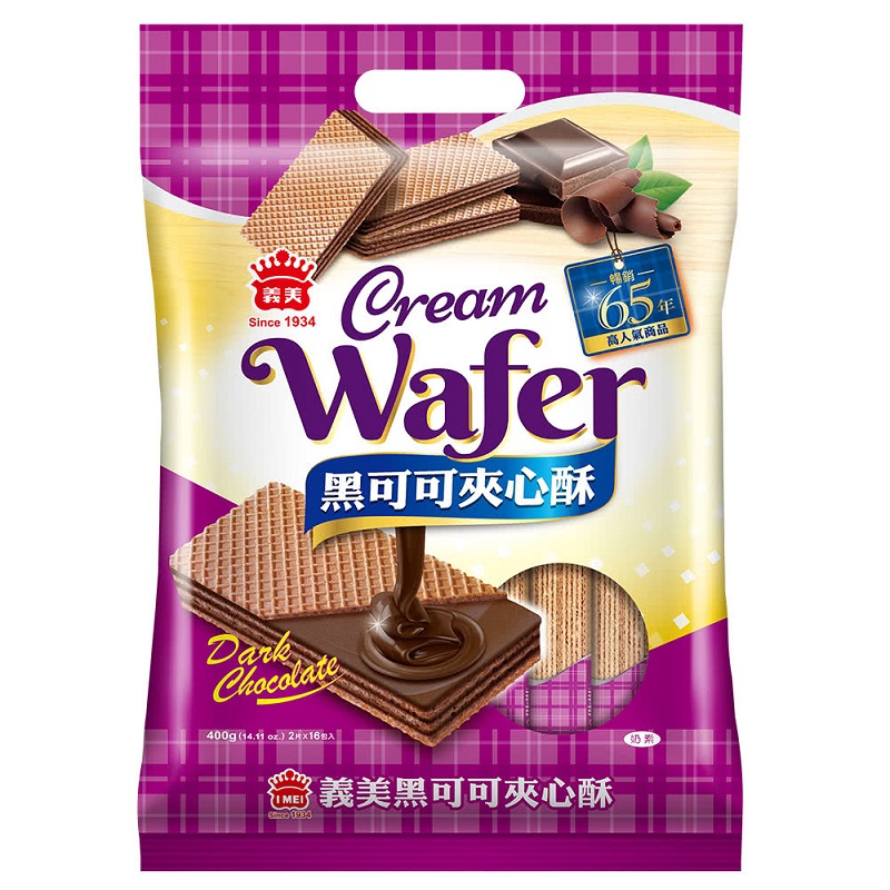 義美量販夾心酥-黑可可400克x2包, , large