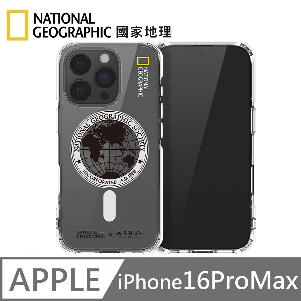 National Geographic Rugged Magnetic Anti-Fall Protective Case Magsafe Magnetic Suitable for iPhone 16 Pro Max - Global Seal White , , large