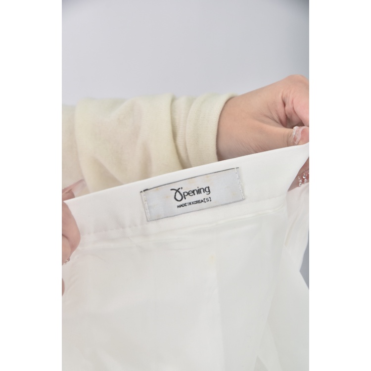 (S) pening質感百褶白色短裙二手衣, , large