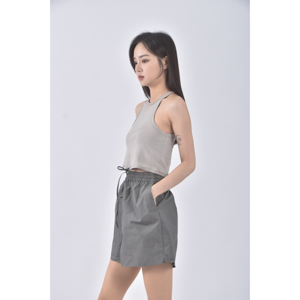 (XL) amyy studios高腰質感棉質純棉灰色短褲二手衣, , large