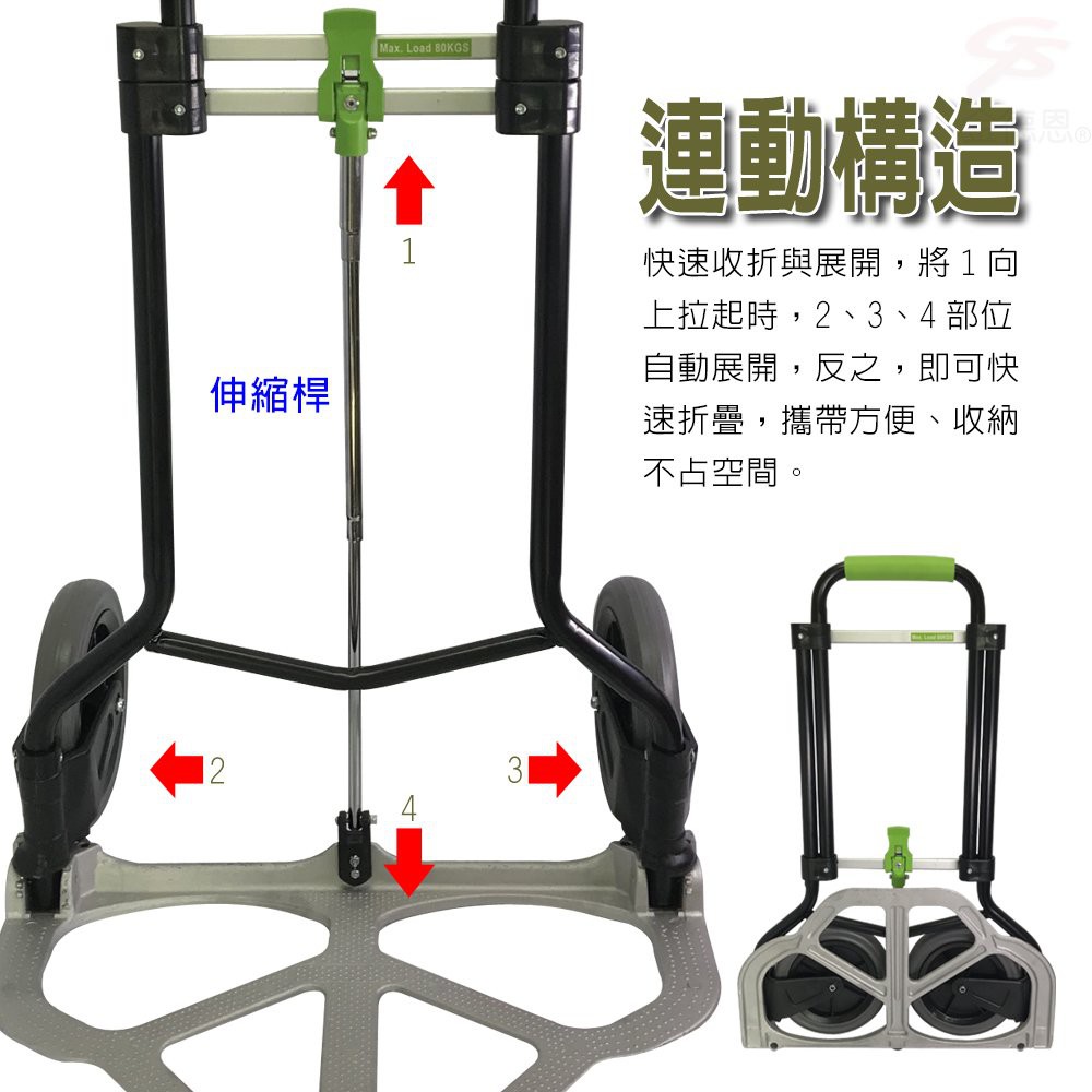GS MALL 台灣製造 耐重王運輸手推車 100x49x46cm 耐重推車 運輸車 手推車 推車 載重推車 運輸推車, , large