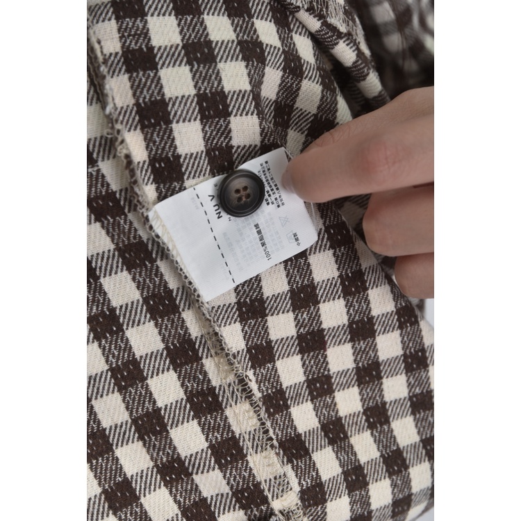 (S) nu v質感格紋棕色洋裝二手衣, , large