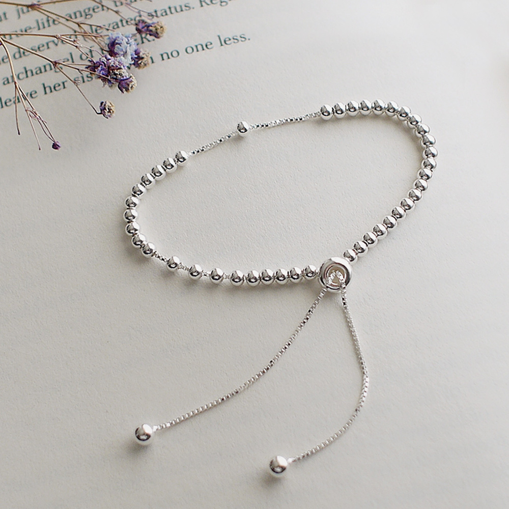 【BLUMA銀飾】925純銀串珠手鏈 小圓球純銀手鍊 女生禮物, , large