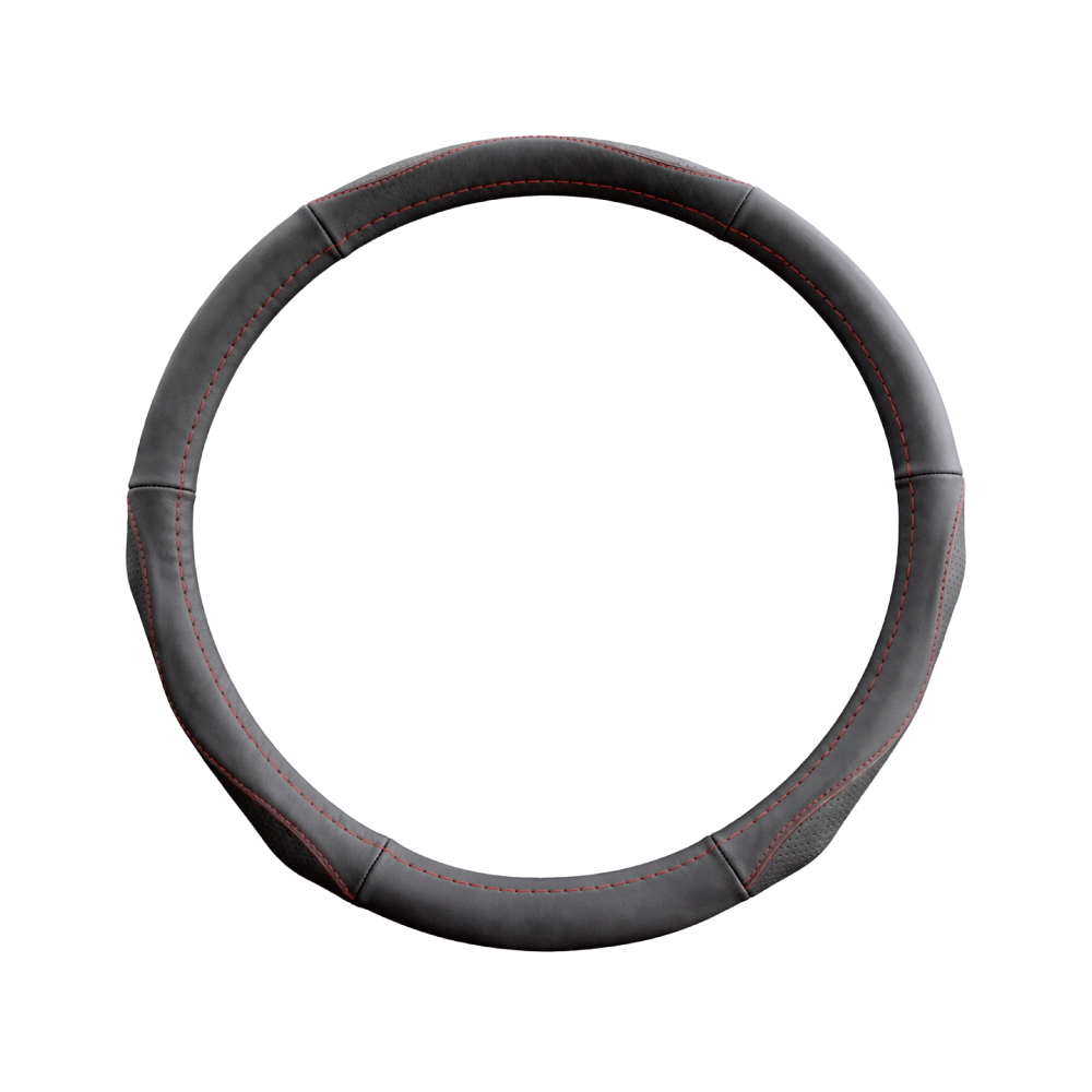 Genuine Leather Anti-Slip Breathable Steering Wheel Cover, , large