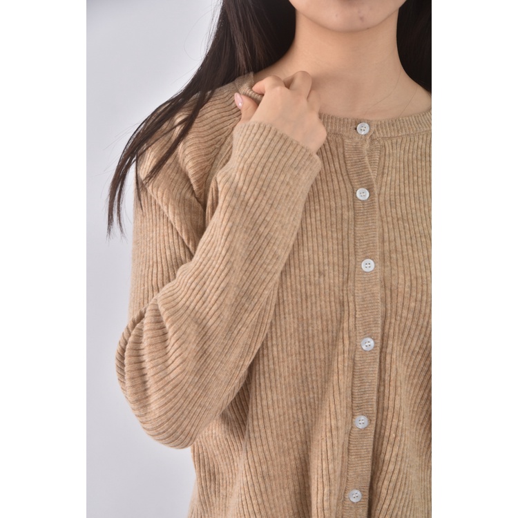 (S) manhattan質感圓領杏色長袖上衣二手衣, , large