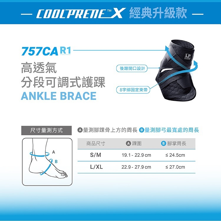 LP SUPPORT 高透氣分段可調式護踝 護踝 COOLPERNE 高透氣 單入裝 757CAR1 【樂買網】, , large