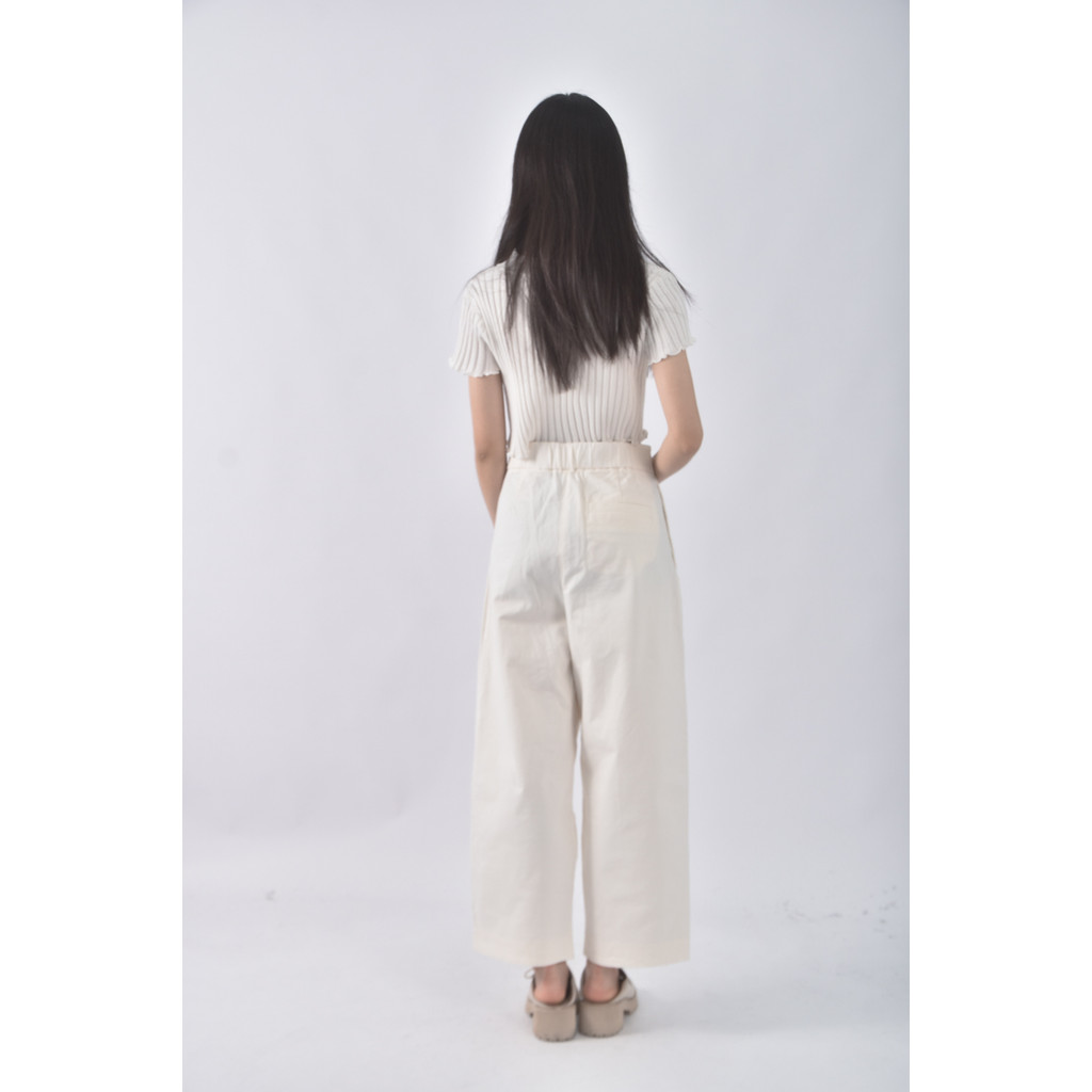 (XL) cos高腰寬版白色長褲二手衣, , large