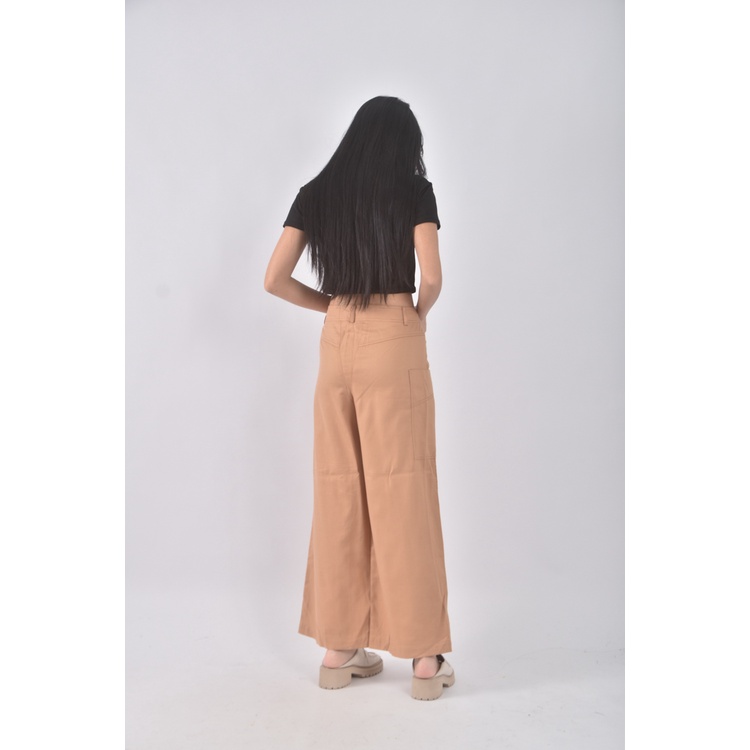 (3XL) 高腰質感棉質棕色長褲二手衣, , large