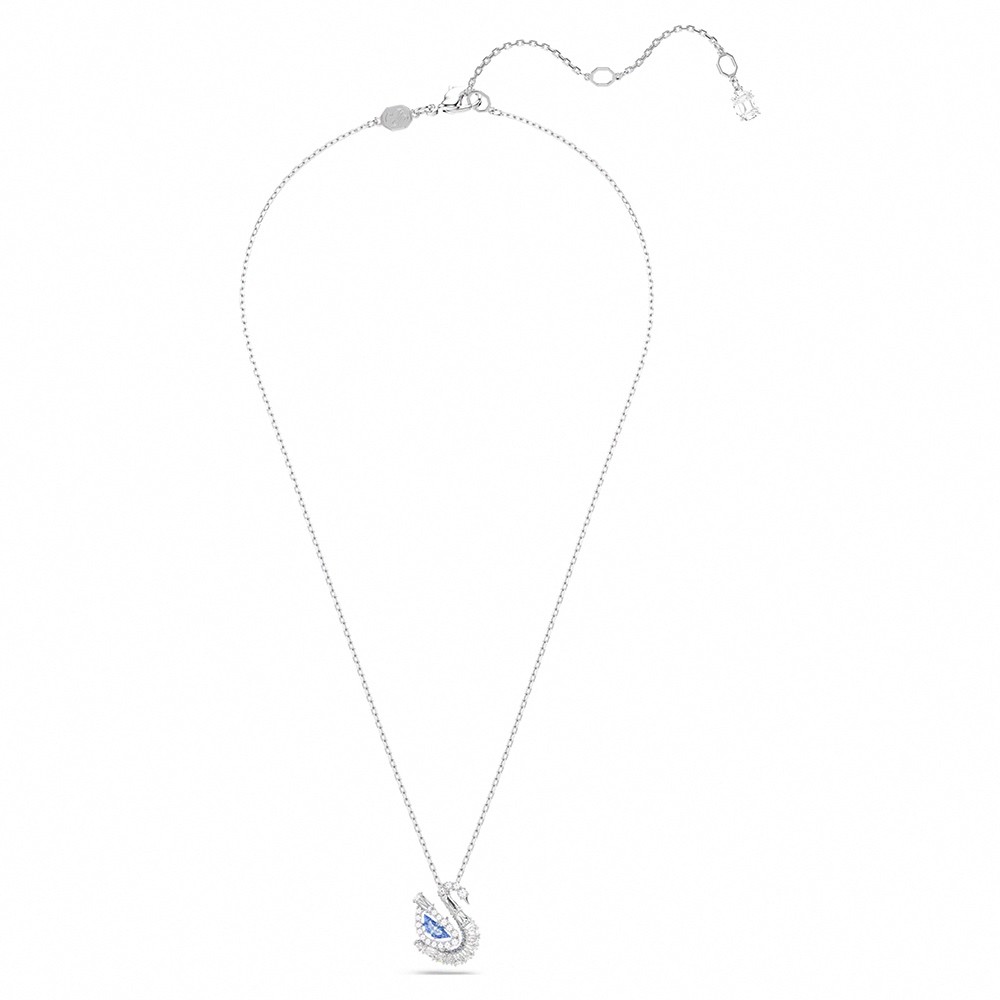 SWAROVSKI 施華洛世奇 Swan 天鵝優雅律動 藍色水晶項鍊(5723389), , large