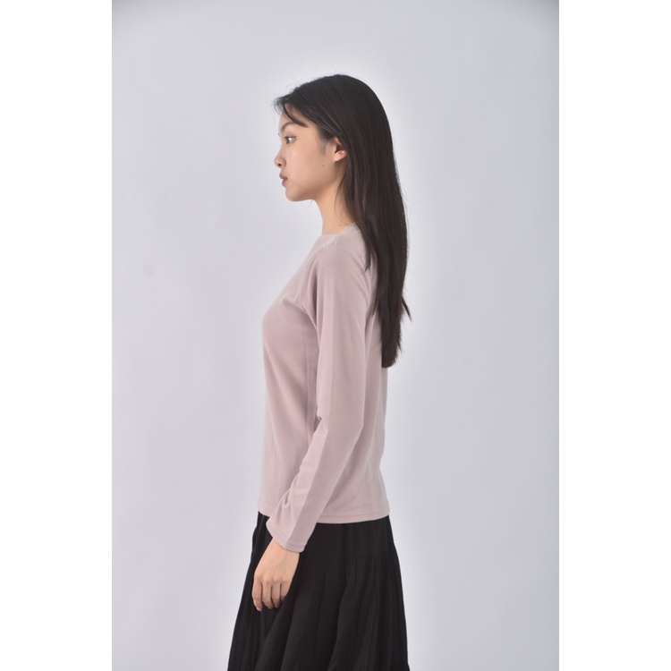 (S) jenny eyelet韓牌質感杏色長袖上衣二手衣, , large