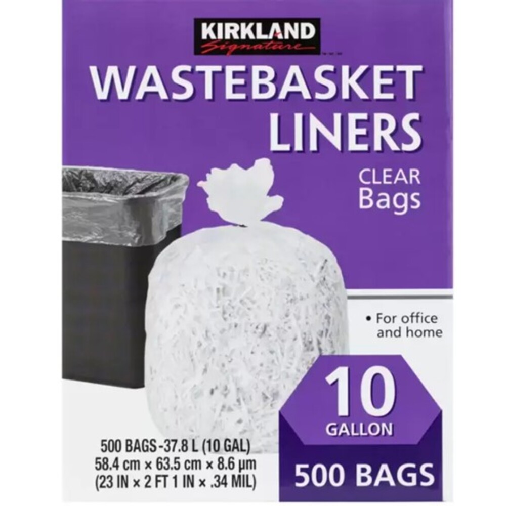 Kirkland Signature Wastebasket Liners Trash Bags 37.8 L X 500-Count, , large