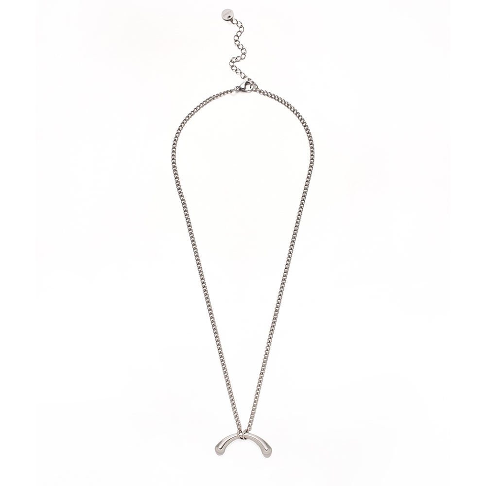 ULOO Glimmer 流光弧形吊墜項鍊-銀色 UN4002720, , large