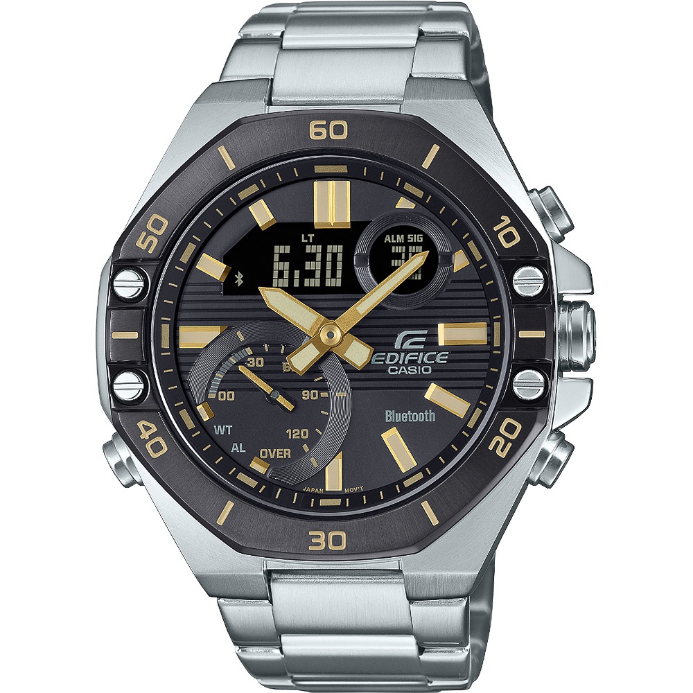 CASIO 卡西歐 EDIFICE 八角形賽車風格藍芽手錶 ECB-10DB-1A9, , large
