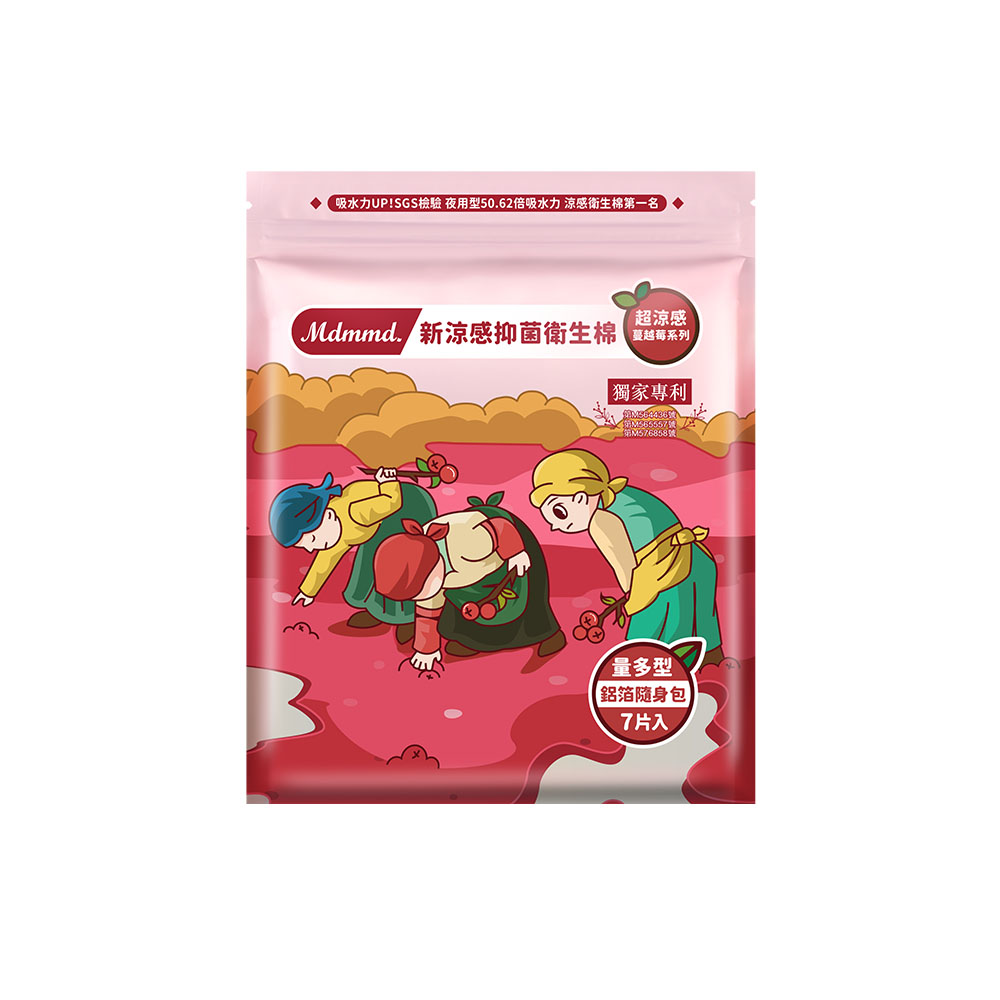 Mdmmd.蔓越莓涼感衛生棉量多型28cm公分x7, , large