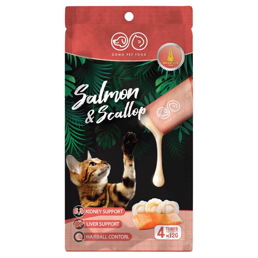 GOMO貓機能型鮮肉泥 鮭魚+干貝