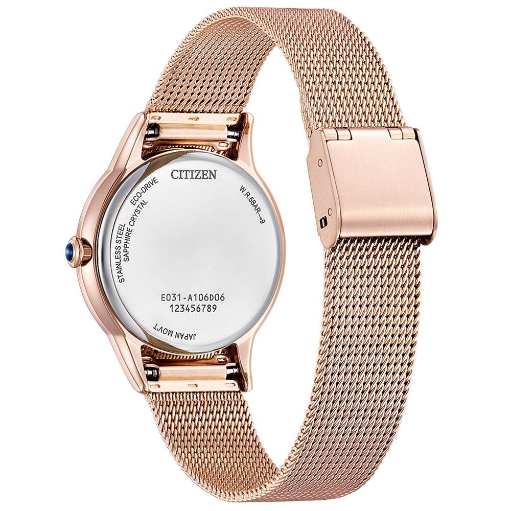 CITIZEN 星辰 L系列 非洲菊光動能米蘭帶女錶 EM1153-88A, , large