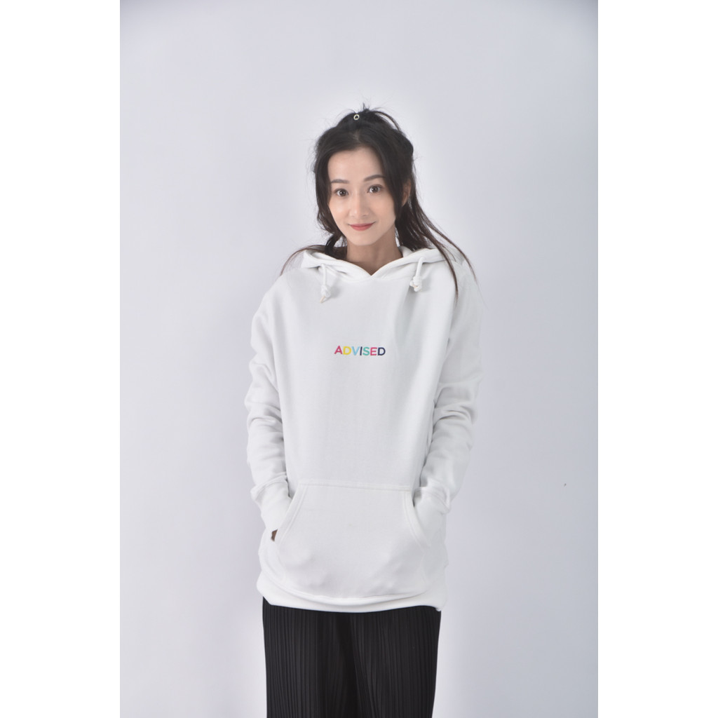 (L) pull bear質感連帽白色長袖上衣二手衣, , large