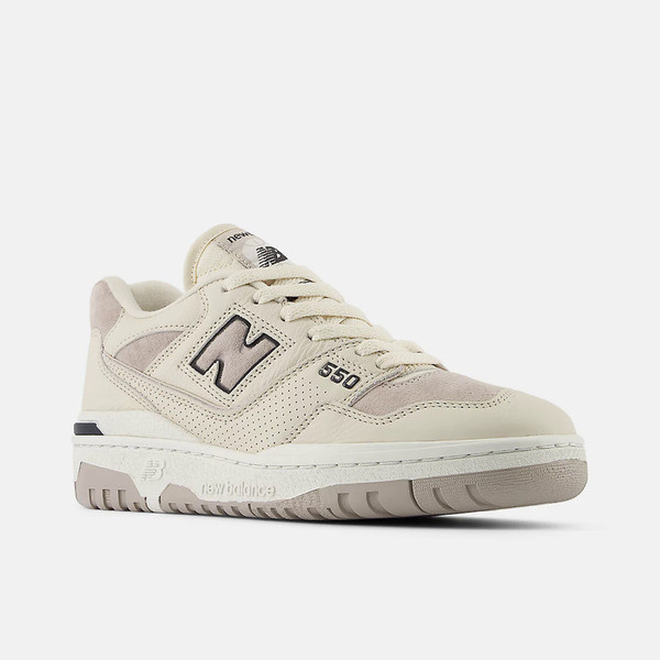 Kixpress-New Balance 女 休閒鞋 B楦 運動 復古 皮革 NB 550 簡約 流行 穿搭 杏灰 [BBW550RB], , large