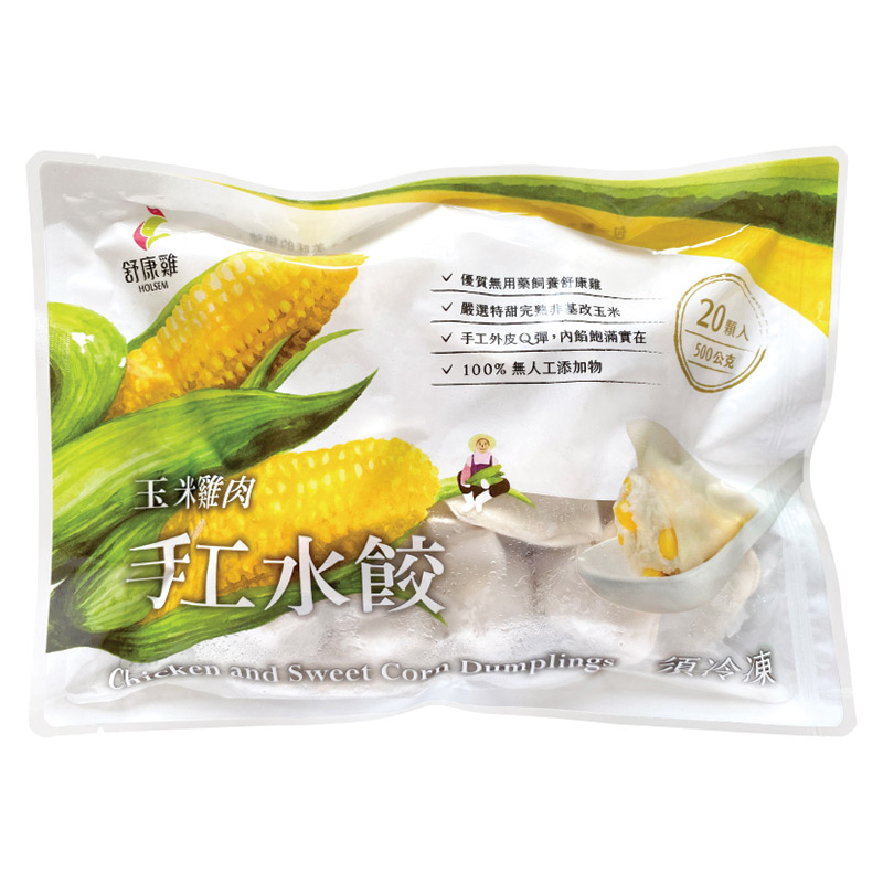 舒康雞冷凍玉米雞肉手工水餃500g, , large
