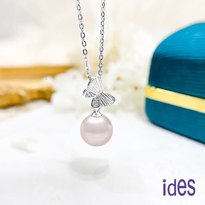 [ides愛蒂思] 日本設計AKOYA上乘系列正圓無瑕天然珍珠項鍊6-6.5mm/(福蝶), , large