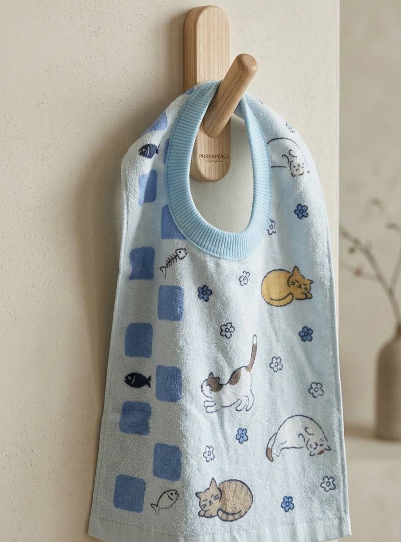 [Kaimei Cotton Industry] 8-pack Random Excellent MIT Made in Taiwan Skin-friendly Cotton Soft Pure Cotton Absorbent Children's Bib Cat Style
