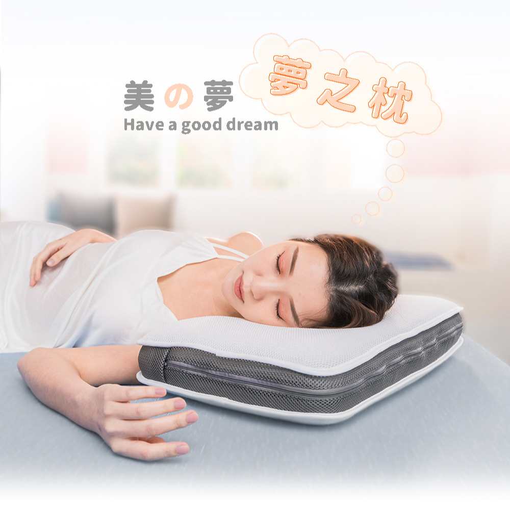【日本旭川】AIRFit新一代熟睡夢之枕 5層可調高度透氣枕 3D立體透氣枕 防螨抗菌枕 可水洗枕 枕頭 夢之枕, , large