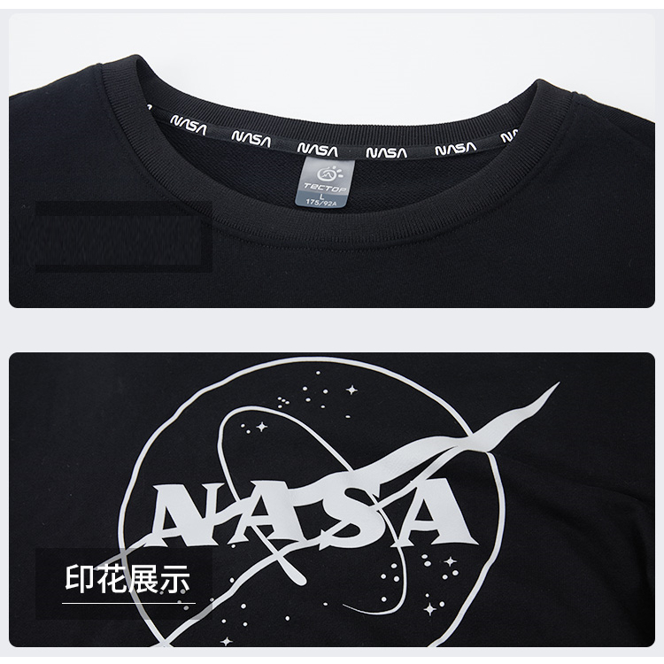 TECTOP 探拓戶外 TECTOPxNASA 圓領長袖大學T恤AHB612721(原版授權 經典設計 百搭好穿), , large