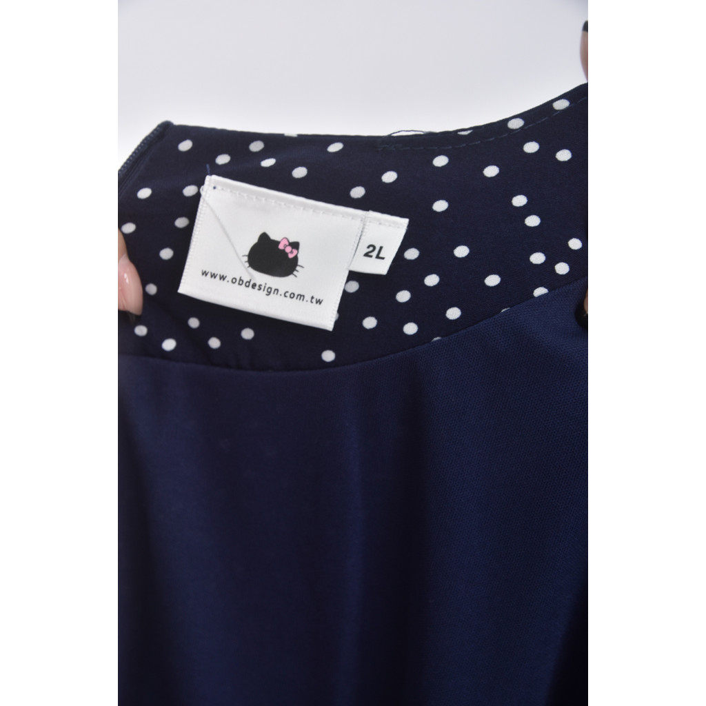(M) ob style質感hello kitty藍色洋裝二手衣, , large