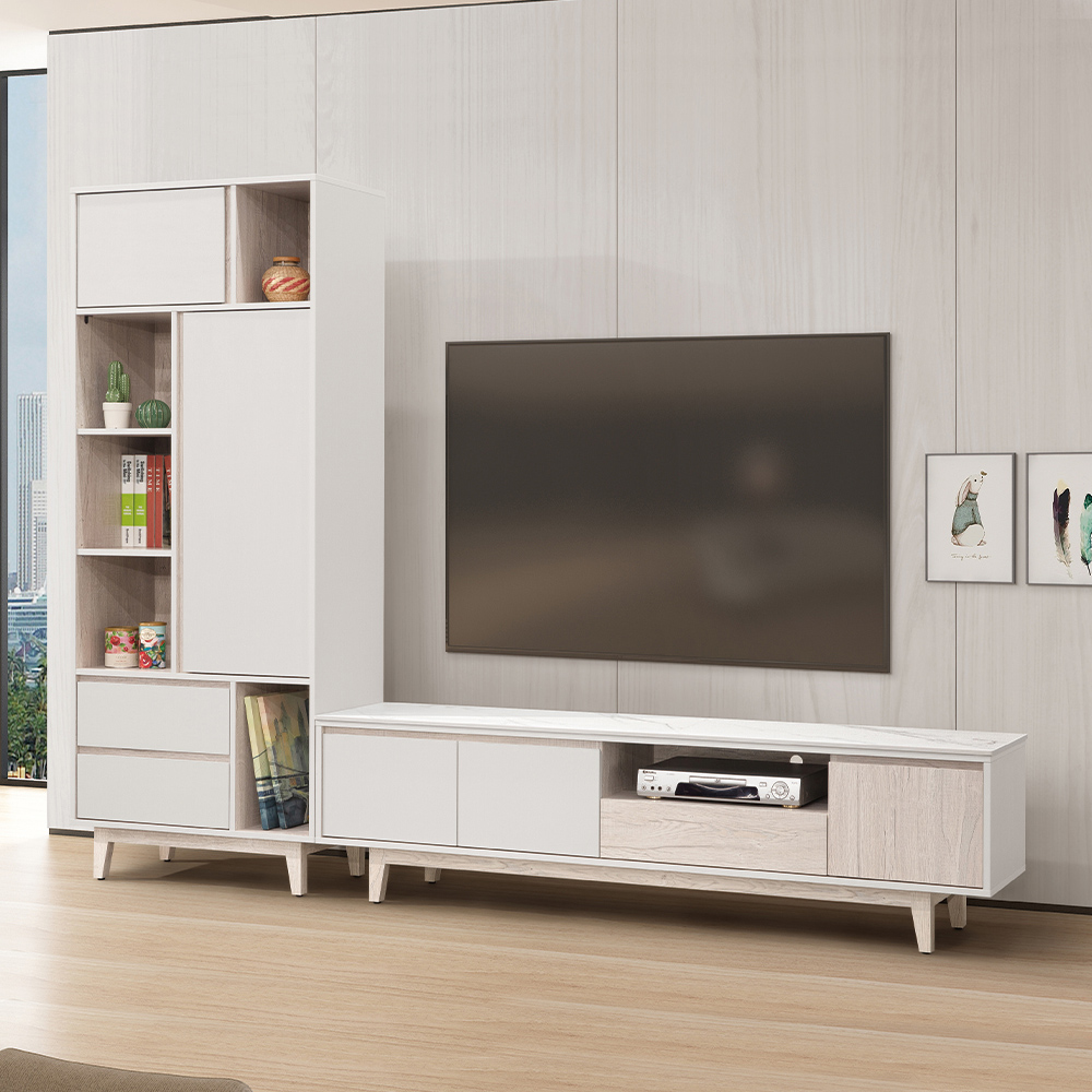 【唯熙傢俱】紀薇橡木雙色2.6尺書櫃, , large