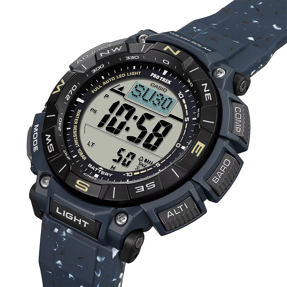 CASIO 卡西歐 PRO TREK  戶外運動太陽能環保手錶-藍 PRG-340SC-2, , large