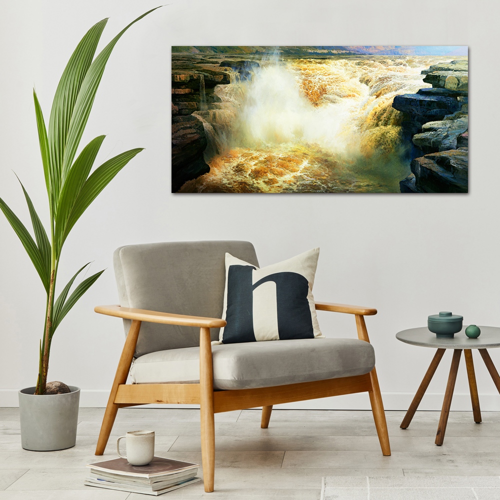 【御畫房】黃河頌 國家一級畫師手繪油畫60×120cm(VF-147), , large