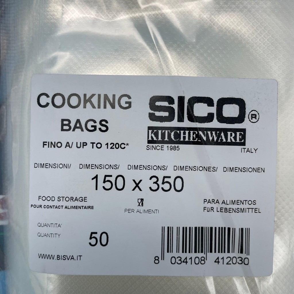 SICO舒肥專用耐熱120度真空包裝袋15x35cm 20x30cm 25x35cm 厚90μ(50個/包), , large